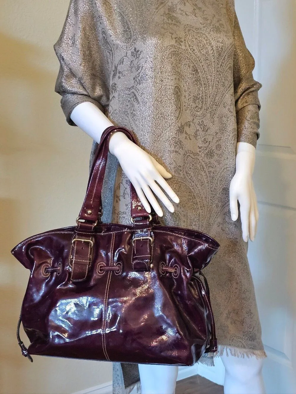 Dooney & Bourke Chiara Tote Patent Leather Handbag